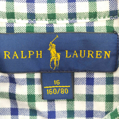 ラルフローレン RALPH LAUREN 現行タグ ギンガムチェック ポニー刺繍 ボタンダウンシャツ レディース 16