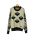 TRUTUS genuine leather レザー切替 ニット メンズ import:L
