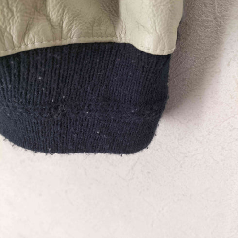 TRUTUS genuine leather レザー切替 ニット メンズ import:L