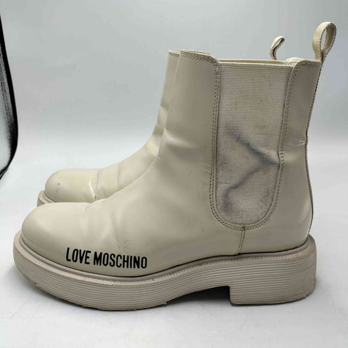 ラブモスキーノ LOVE MOSCHINO ロゴプリント サイドゴア ブーツ メンズ EUR:39