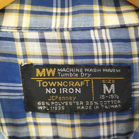 タウンクラフト TOWNCRAFT 70-80s チェック柄 コットンポリ シャツ メンズ import:M