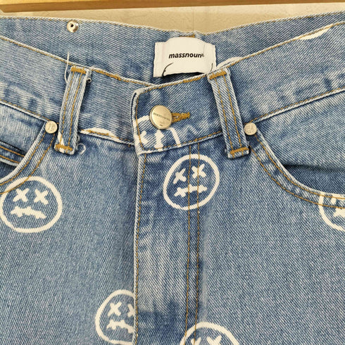 マスノウン MASSNOUN SMILE PATTERN DENIM PANTS メンズ JPN:S