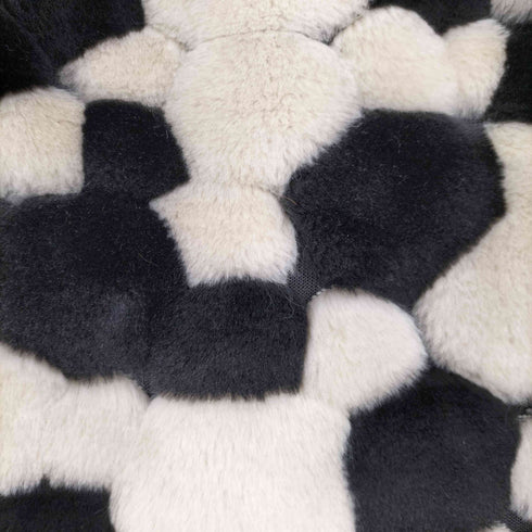 マークバイマークジェイコブス Marc by Marc Jacobs 牛柄 バックジップ ファー切替 ウールクルーネックニット レディース import:L