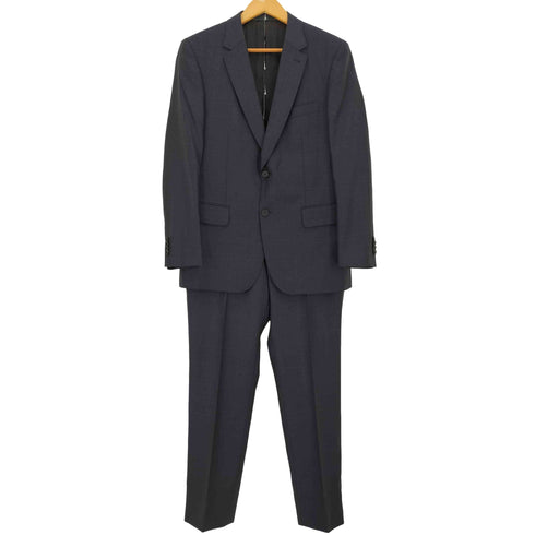 ポールスミス Paul Smith Dormeuil社 EXEL BLUE 裏地フラワープリント チェック 2B テーラードジャケット センタープレス スラックス セットップ メンズ M2