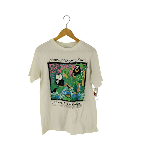 ヘインズ Hanes 80S USA製 San Diego Zoo プリント Tシャツ メンズ L