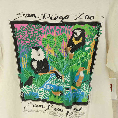 ヘインズ Hanes 80S USA製 San Diego Zoo プリント Tシャツ メンズ L
