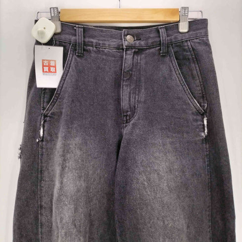 エックスガール X-girl 25AW ラインストーンロゴ ルーズ デニム パンツ レディース M
