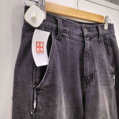 エックスガール X-girl 25AW ラインストーンロゴ ルーズ デニム パンツ レディース M