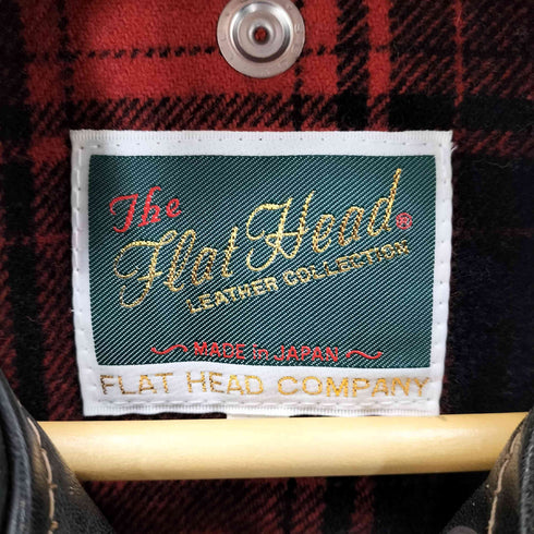 ザフラットヘッド the flat head 馬革 TALONジップ 裏地チェック ダブルライダースジャケット メンズ 38