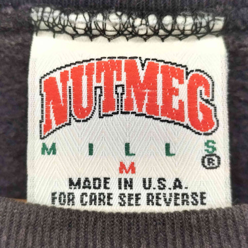 ナツメグ NUTMEG 90s USA製 バスケットボールチームプリント クルーネックスウェット メンズ import:M