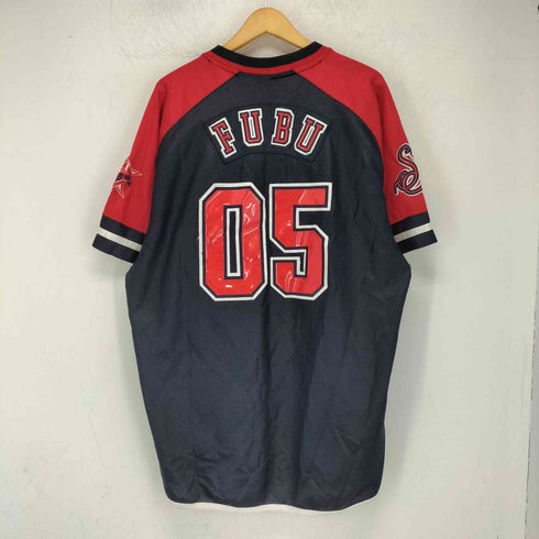 フブ FUBU 90-00s ロゴワッペン Vネック ゲームシャツ メンズ import:L