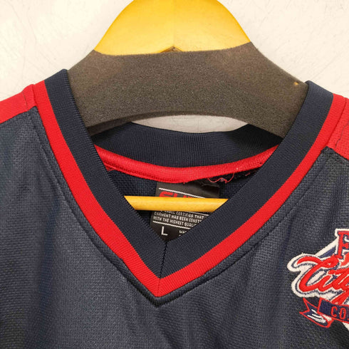 フブ FUBU 90-00s ロゴワッペン Vネック ゲームシャツ メンズ import:L