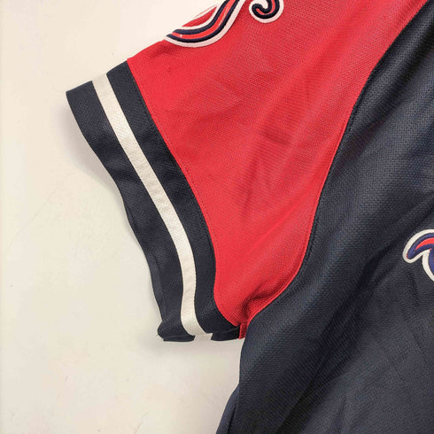 フブ FUBU 90-00s ロゴワッペン Vネック ゲームシャツ メンズ import:L