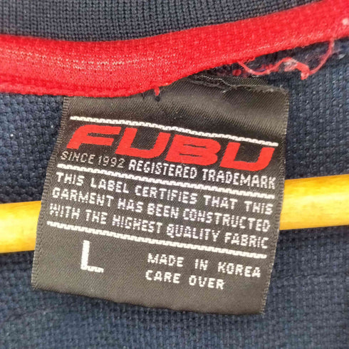 フブ FUBU 90-00s ロゴワッペン Vネック ゲームシャツ メンズ import:L