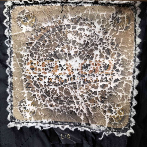 saxon ABF Load Team 刺繍 ウール レザー 比翼ジップ スタジャン メンズ import:L