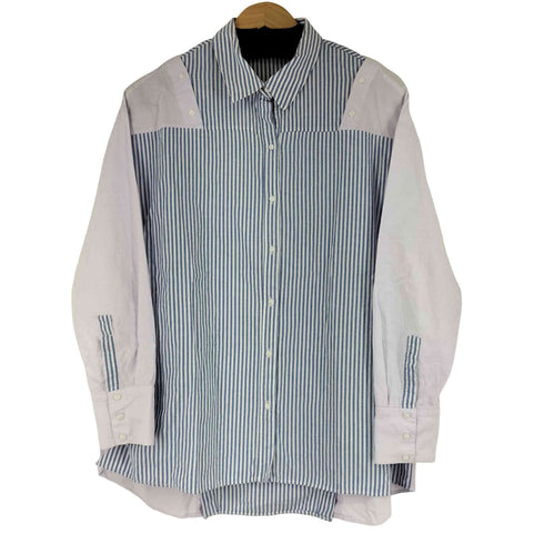 ザラ ZARA ストライプ 切り替え L/S シャツ レディース import:S