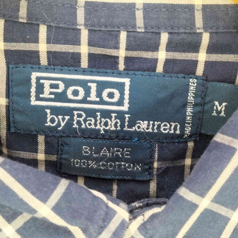 ポロバイラルフローレン Polo by RALPH LAUREN 90s BLAIRE ポニー刺繍 チェック柄 ボタンダウン 長袖シャツ メンズ import:M