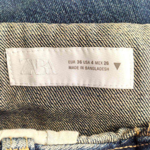 ザラ ZARA TRF ミッドライズ折り返しウエストデニムパンツ レディース EUR:36