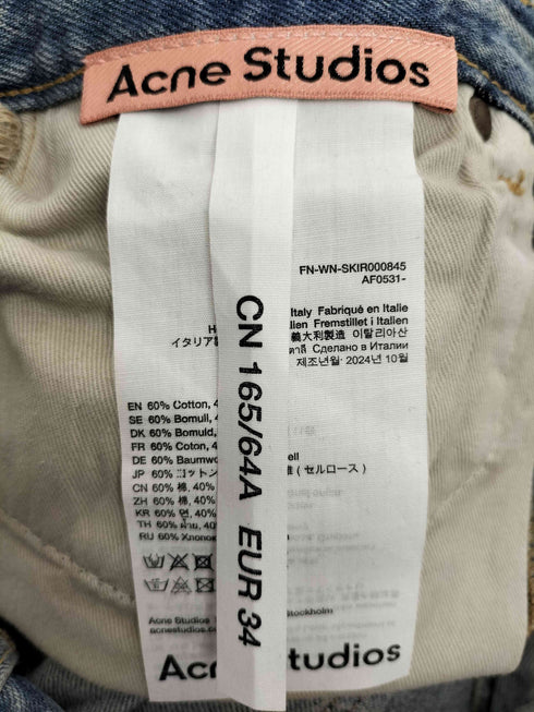 アクネストゥディオズ ACNE STUDIOS スリット ペンキ加工 デニムスカート レディース EUR:34