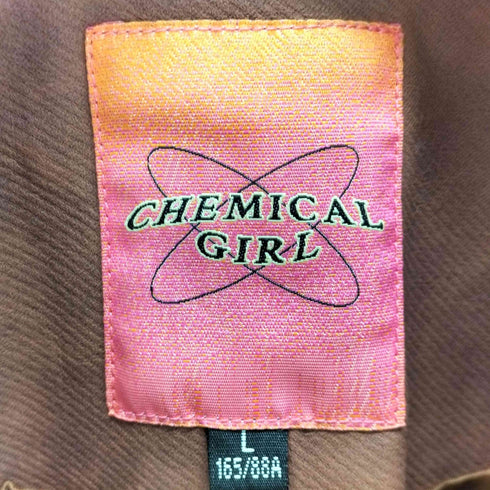 CHEMICAL GIRL スタッズ スタップボタン フェイクレザー ハーフトレンチ ジャケット レディース import:L