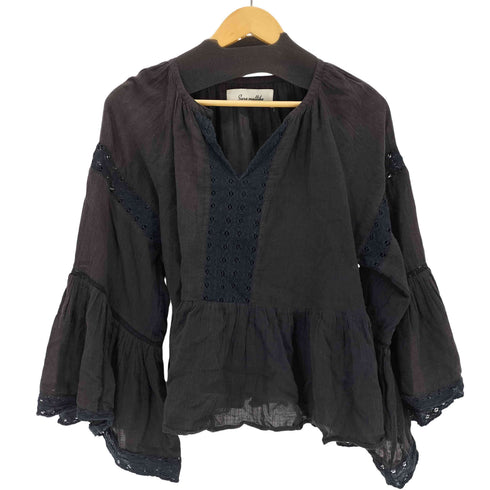 サラマリカ Sara Mallika COTTON GAUZE LACE BIG SLEEVE TOPS レディース