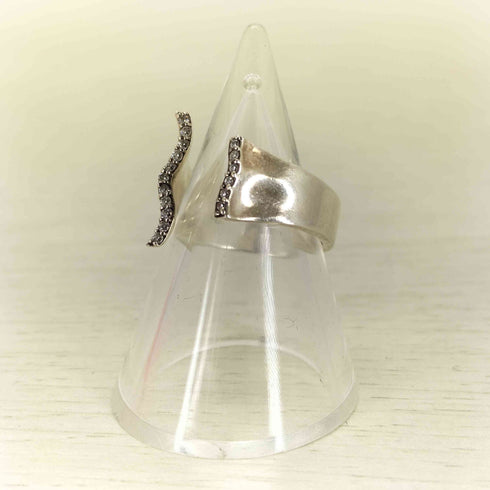 ODUL モアサナイト/SILVER curvy form pave ring レディース 10