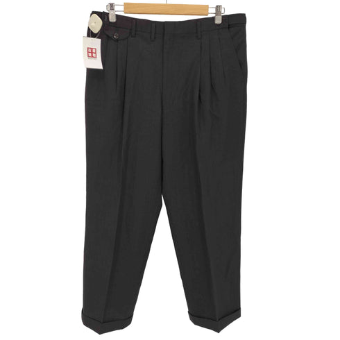 3タック ウールスラックス 裾ダブル YZIP メンズ