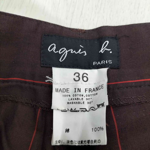 アニエスベー agnes b. ストライプ ストレート パンツ レディース 36