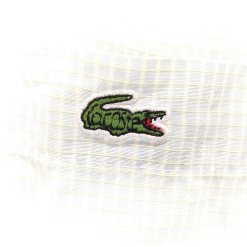 ラコステ LACOSTE 文字ワニ チェック 織柄 ボタンダウン シャツ メンズ JPN:2