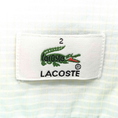 ラコステ LACOSTE 文字ワニ チェック 織柄 ボタンダウン シャツ メンズ JPN:2
