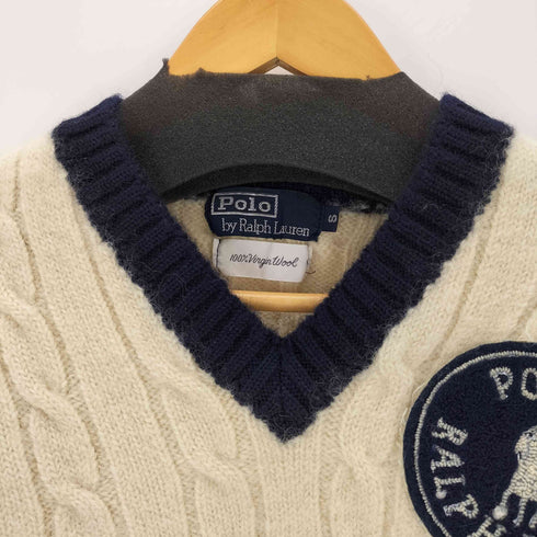 ポロバイラルフローレン Polo by RALPH LAUREN ワッペンデザイン チルデンニット レディース import:S