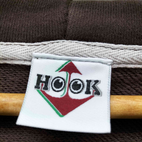 フック HOOK 英字刺繍ウォッシュ加工ジップアップパーカー メンズ JPN:XL
