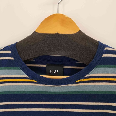 ハフ HUF ロゴ刺繍ボーダーL/S Tシャツ メンズ JPN:S