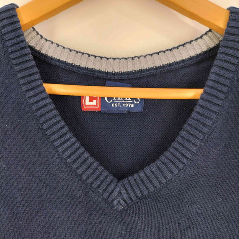チャップス CHAPS ロゴ刺繍 Vネック コットン ニット ベスト メンズ import:M