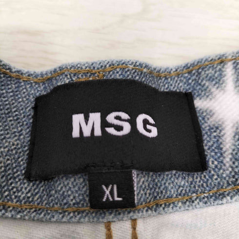 MSG スパークルペイントプリントデニムパンツウォッシュ加工 メンズ JPN:XL
