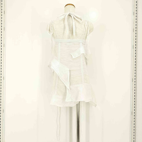 LUNA DEL PINAL 2way Sheer gauze ruffle cami top & sheer mini skirt シアー ガーゼ フリルキャミトップ シアーミニスカート レディース UK:8