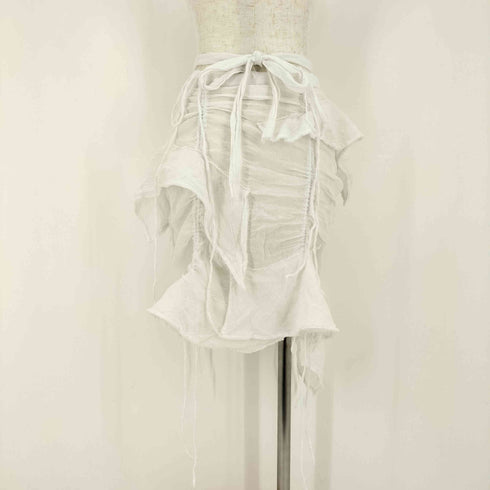 LUNA DEL PINAL 2way Sheer gauze ruffle cami top & sheer mini skirt シアー ガーゼ フリルキャミトップ シアーミニスカート レディース UK:8
