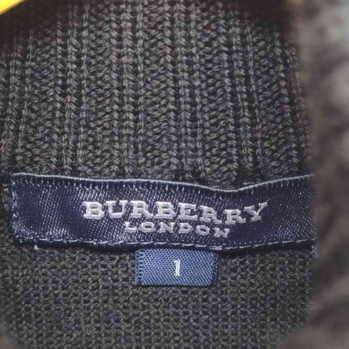 バーバリーロンドン BURBERRY LONDON 裾ロゴ刺繍ハーフジップウールニット レディース 1