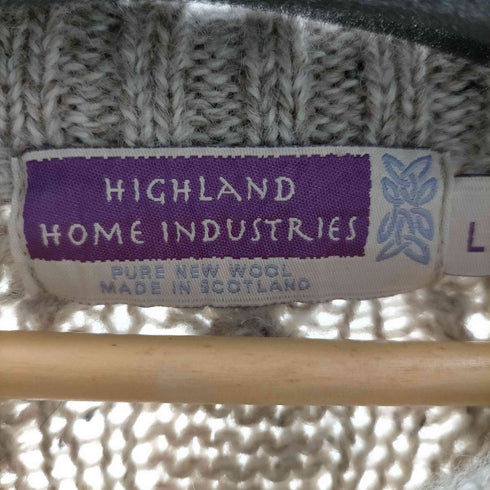 HIGHLAND HOME INDUSTRIES スコットランド製 ウール ケーブル ニット メンズ import:L