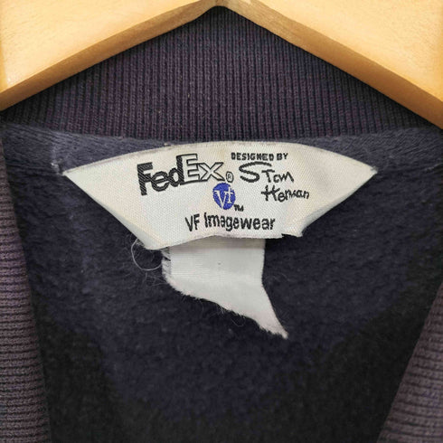 90-2000s FedEx 企業ロゴ 刺繍 プルオーバー スウェット ポロ メンズ