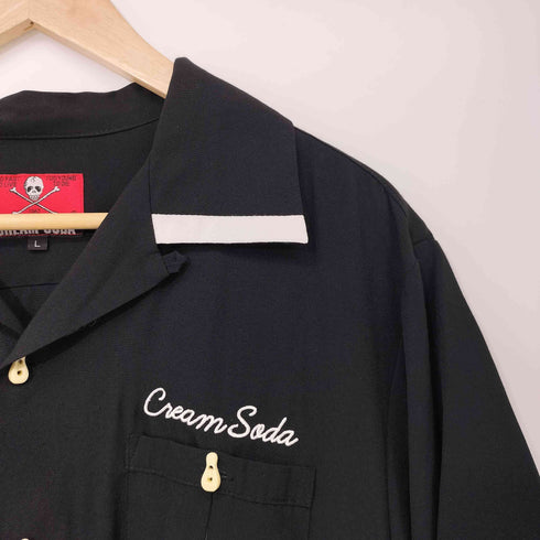 クリームソーダ CREAM SODA ドクロ ボウリングシャツ メンズ JPN:L