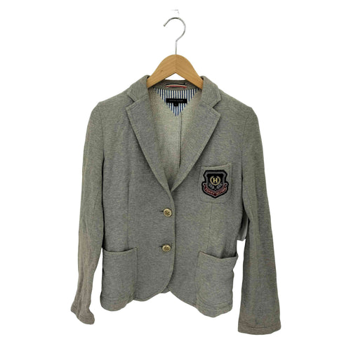 トミーヒルフィガー TOMMY HILFIGER ロゴワッペン スウエット ブレザー テーラードジャケット レディース S