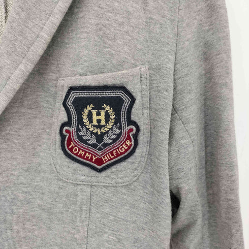 トミーヒルフィガー TOMMY HILFIGER ロゴワッペン スウエット ブレザー テーラードジャケット レディース S