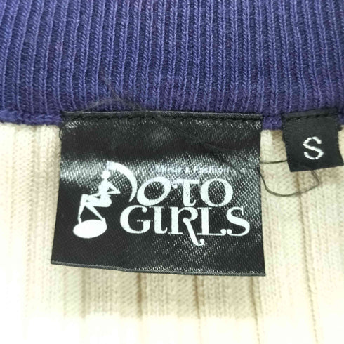 OTO GIRLS ロゴ刺繍クロップドハーフジップニット Y2K レディース S