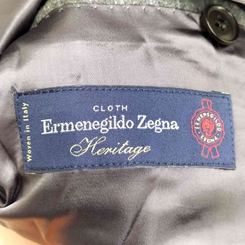 エルメネジルドゼニア Ermenegildo Zegna 段返り3B ストライプ テーラードジャケット タックスラックス スーツセットアップ メンズ 48