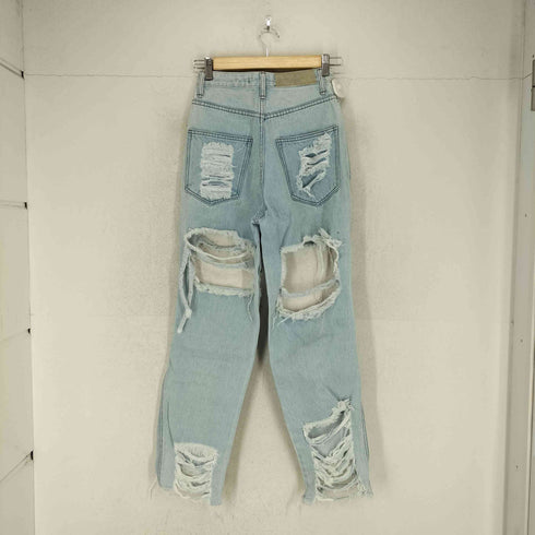PONY STONE ジップフライダメージデニムパンツ cool レディース S