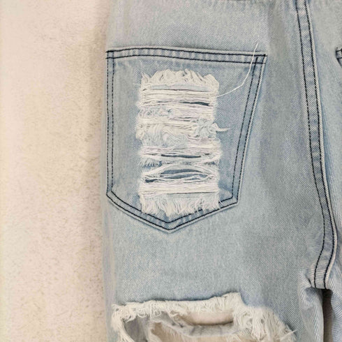 PONY STONE ジップフライダメージデニムパンツ cool レディース S
