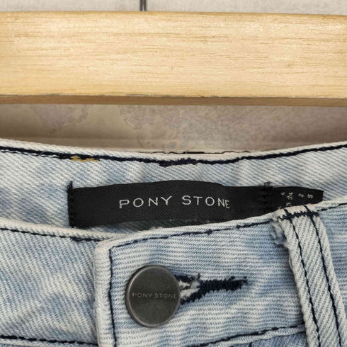 PONY STONE ジップフライダメージデニムパンツ cool レディース S