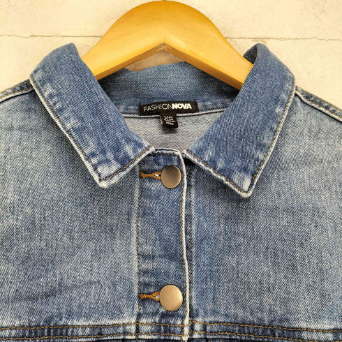 FASHION NOVA デザインクロップドデニムジャケット Y2K レディース XS