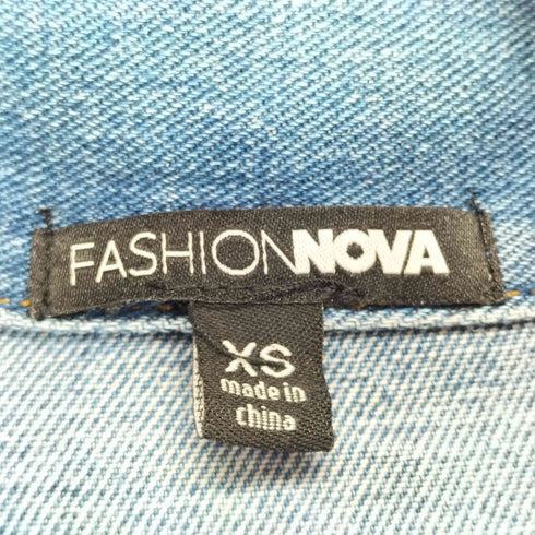 FASHION NOVA デザインクロップドデニムジャケット Y2K レディース XS